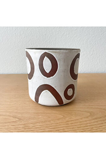 Warm Design Terracotta Benekli Saksılık