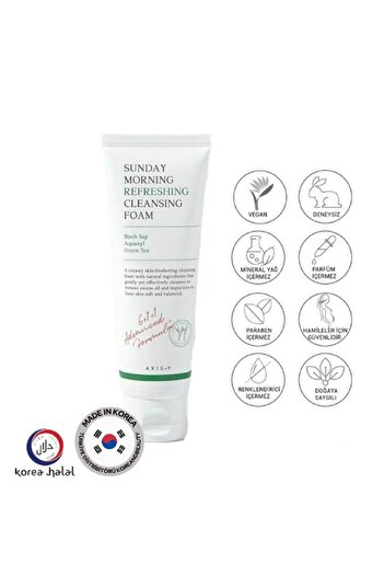 AXIS-Y Sunday Morning Refreshing Cleansing Foam 120ml- Ph 5.5 Centella Asiatica - Facial Cleansing Gel