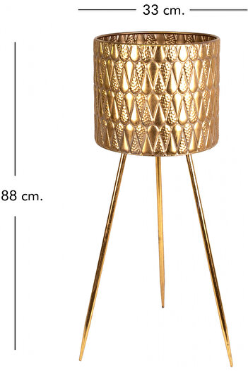 Herdekora Metal Saksı Ayaklı 33x33x88  Cm.