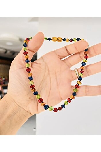 NİSSBEBE Sertifikalı Orijinal Yetişkin Damla Kehribar Kolye 45 Cm