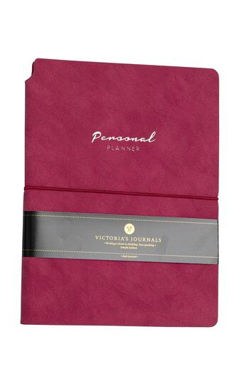 Victoria's Journals Fuchsia Kuka Vegan Leather Planner Lined Notepad - Flexible Cover and Elastic, 19X25 cm