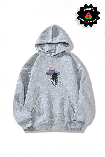 LEMIRA Συλλεκτικά μπλουζάκια φούτερ με στάμπα 1 TREND Unisex Oversize Palestine