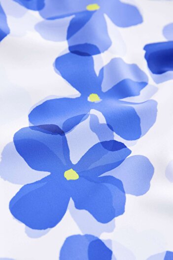 Next Baby One Piece Blue Floral Patterned One Shoulder Swimsuit ALY01031