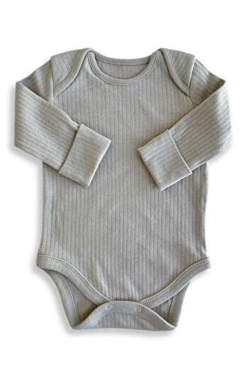 Stork Qiza Unisex Long Sleeve Self-Booties - Baby Bodysuit