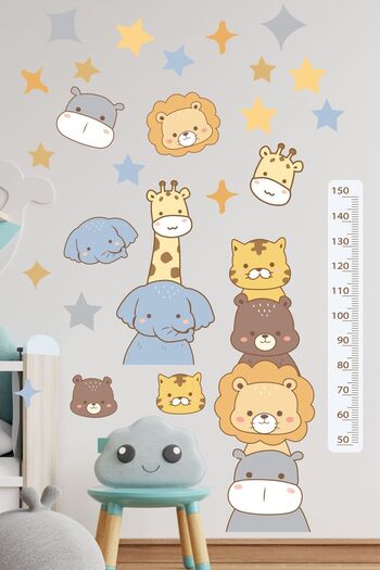 Postifull Baby Room Sticker Set, Colorful Door Side Height Chart Wall Decor, Kids Room Wall Sticker
