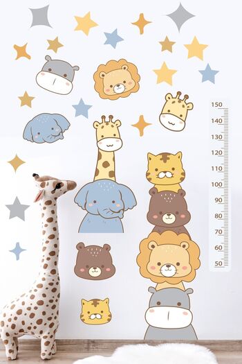 Postifull Baby Room Sticker Set, Colorful Door Side Height Chart Wall Decor, Kids Room Wall Sticker