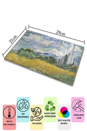 Postifull Cutting Board, New Generation Chopping Board Glass, Art Series, Thick and Tempered Unbreakable Glass, 21*30cm