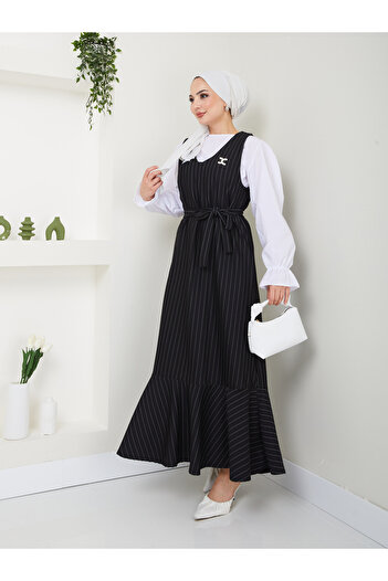 VOLT CLOTHİNG Γυναικείο ριγέ Gilet φόρεμα