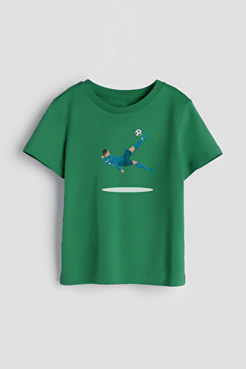 Darkia Cristiano Ronaldo
  Printed Children's Regular Fit Crew Neck Short Sleeve Green T-Shirt