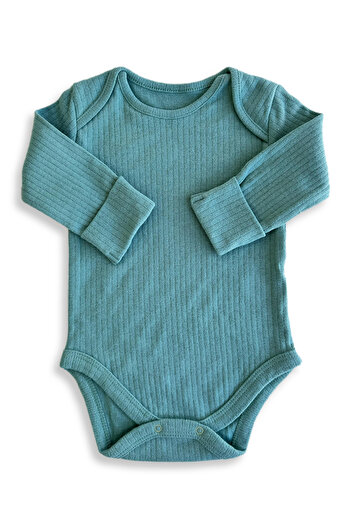 Stork Qiza Unisex Long Sleeve Self-Booties - Baby Bodysuit