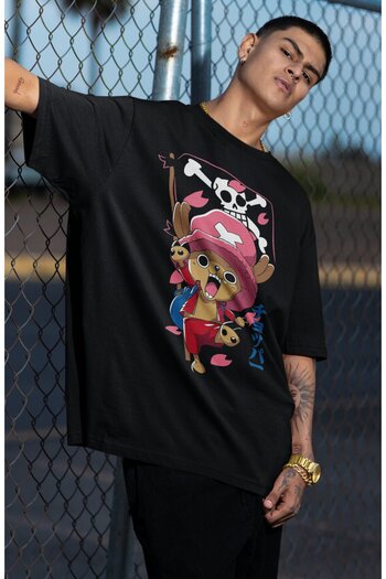 Fuddy Moda Μπλουζάκι Oversize One Piece Choppers Printed, Unisex Anime Printed T-shirt