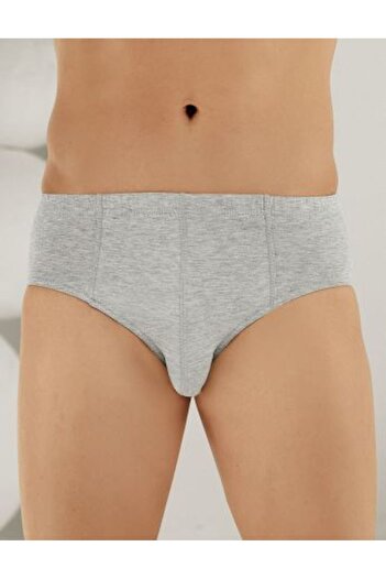 Şahinler Gray Cotton Men's Classic Slip Panties 6 Pieces New Season