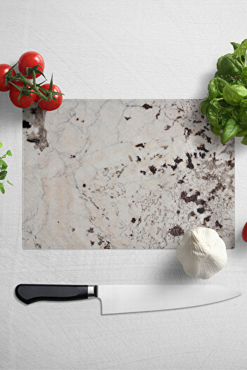 Postifull Glass Cutting Board - Marble Theme - 21*30cm - Chopping Board - Aesthetic, Decorative Presentation Board