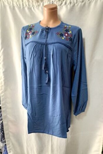 Şen Blue Gilet Cloth - Gathered Embroidered from the Robe, Very Stylish Quality, Useful and Beautiful