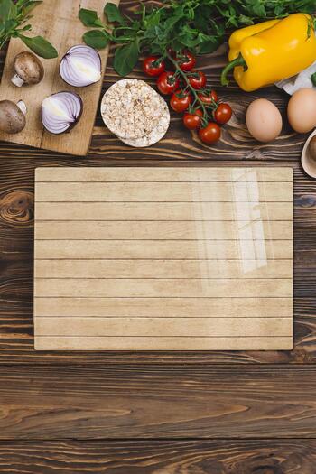 Postifull Glass Cutting Board, Chopping Board, Natural Wood Pattern, Thick and Tempered Unbreakable Glass, 21*30cm
