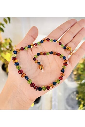 NİSSBEBE Sertifikalı Orijinal Yetişkin Damla Kehribar Kolye 45 Cm