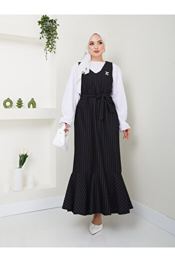 VOLT CLOTHİNG Γυναικείο ριγέ Gilet φόρεμα