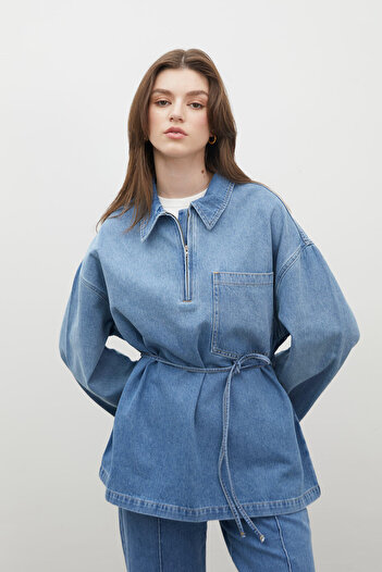 Manuka DENIM BLUZ BLUE SHIRT COLLAR