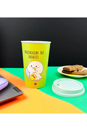 hediyeofisi Plastic Coffee Cup - With Motto Design