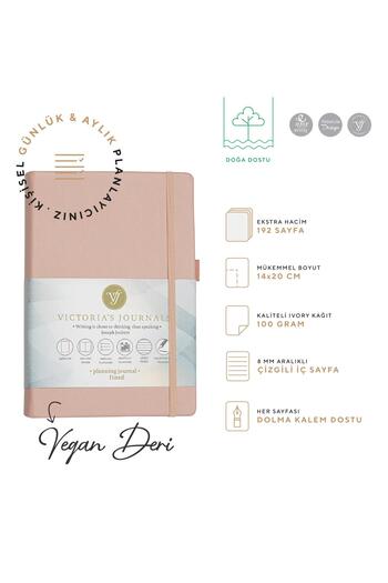 Victoria's Journals Smyth Hard Cover Planner Striped Notebook, 14x20 cm-Pink