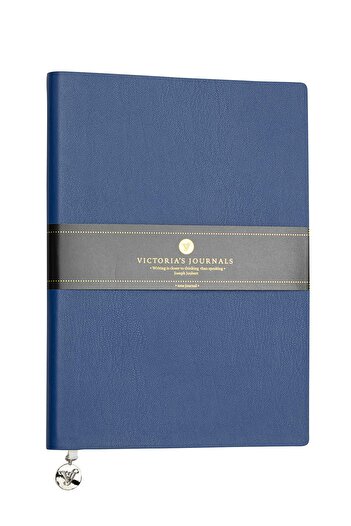 Victoria's Journals Smyth Classic Flexible Cover Striped Notebook, 14.8x21 cm - Blue