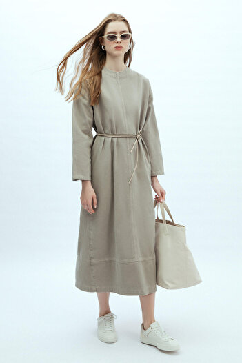 Manuka OVERSIZE DENIM DRESS STONE