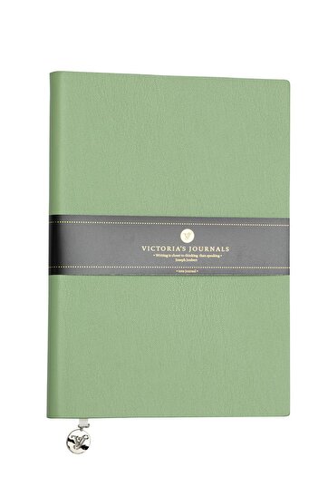 Victoria's Journals Smyth Classic Flexible Cover Striped Notebook, 14.8x21 cm -Light Green