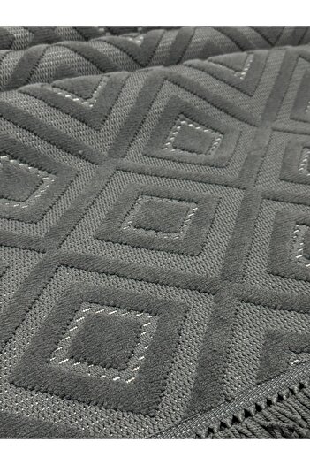 MBA ALARA 1089 ANTRASİT Yumuşak Dokulu Halı Kilim Salon Mutfak Koridor Kesme Yolluk Dokuma Halı
