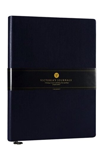 Victoria's Journals Smyth Flexy Classic Flexible Cover Vegan Leather Navy Blue 192 Sheets A5 80grLined Notebook