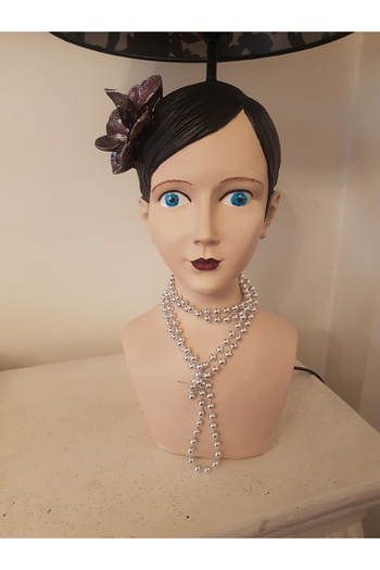 Arose Women's Bust Lampshade - Flower Patterned Head