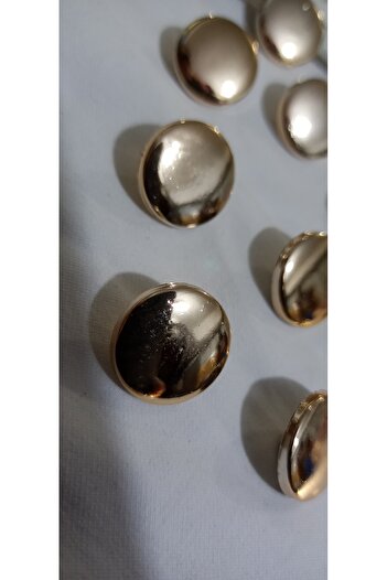 Tuhafiş 10 Pieces18 Mm. Gold Color Button Shirt Blouse Cardigan