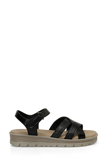 Polaris 323696 .Z 4Fx Women's Black Wedge Heel Sandals