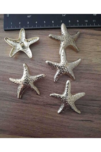 Beyna SEA STAR GOLD PLATED METAL BUTTON 4 CM 1 PACK 4 PIECES