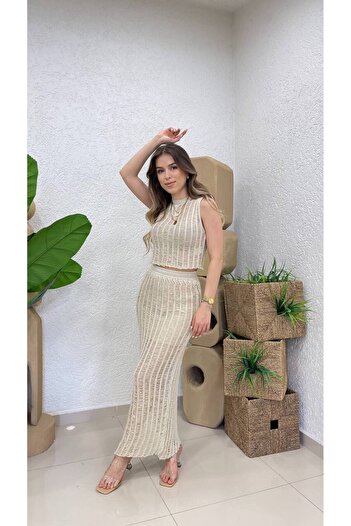 ZF BUTİK SKIRT CROP Knitwear SET