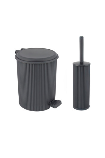 LeesHome Nostalgia 011 Pedal Trash Can and Toilet Brush