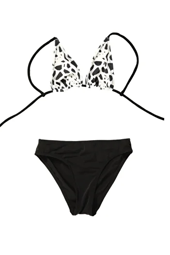 Argento Patterned Children's Triangle Bikini Set