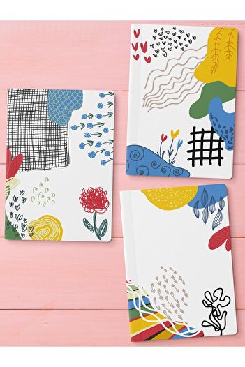Postifull Unlined Notebook Set, 3 Notepads, Notebook Journal Set, Memory Book, 64 Pages Medium Size