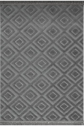 MBA ALARA 1089 ANTRASİT Yumuşak Dokulu Halı Kilim Salon Mutfak Koridor Kesme Yolluk Dokuma Halı