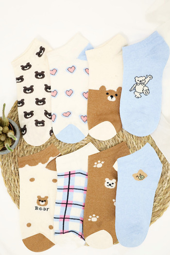 KRAL SOCKS 8 чифта дамски чорапи Trend Специални шарени къси летни чорапи