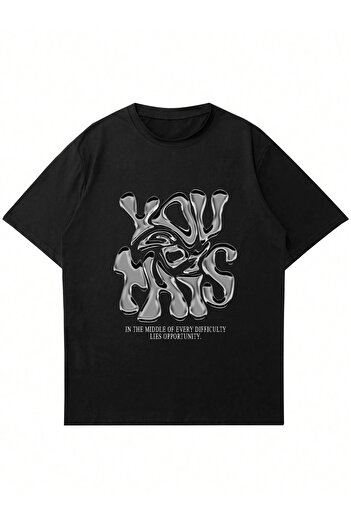 Mad&Calf Unisex You Got This Printed Crew Neck Oversize Tshirt