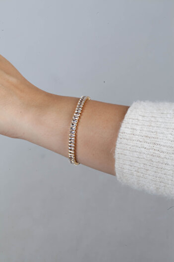 Inure Jewelry Shining Star Gold Su Yolu Vip Baget Kesim Altın Kaplama Çelik (KOLYE & BİLEKLİK) 2'li Set