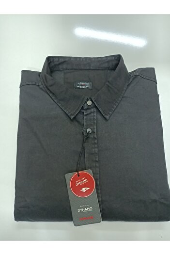 DYNAMO Plus Size Pocketless Lycra Sports Denim Shirt