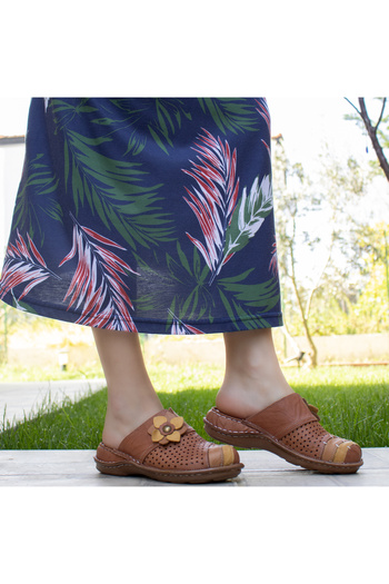 CONSUELO Orthopedic Leather Women's Sabo Slippers - 10311