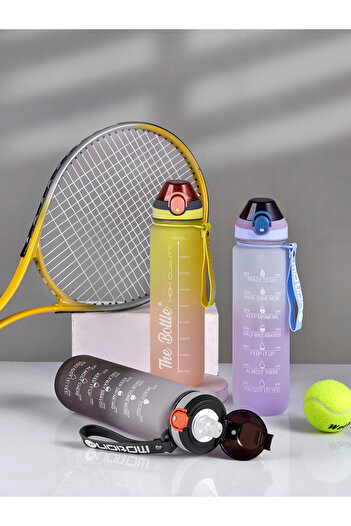 Comprox Motivational Luxury Water Bottle 1LT Water Bottle with Straw 1000ml HQ POLYCARBON Sports Gym Water Bottle BPA Free