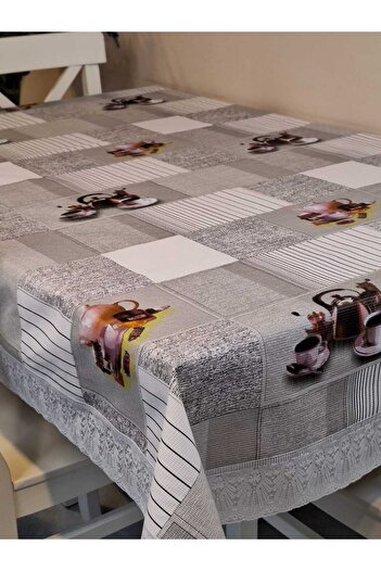 Başak Ev Tekstili 120x150 Patterned Wipeable Non-slip BasePvcOilcloth - Ready Table Cloth