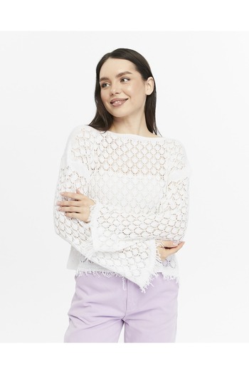 KNİTİCAL TEKSTİL knitical Bolero shams Cream Crop Blouse Openwork Knitwear Knitted
