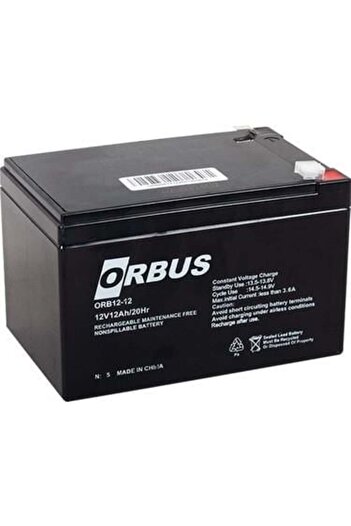ORBUS 12 VOLT 12 AMPER AKÜ ORBUS-MUSTANG 150*97*95 mm.3,3 kg.