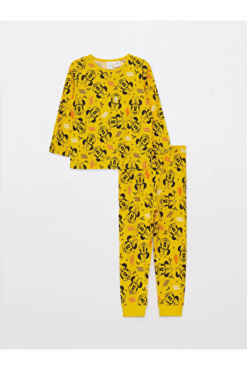LC Waikiki GSM storE'den LCW baby Bisiklet Yaka Uzun Kol Minnie Mouse Desenli Kız Bebek Pijama Takım / S39079Z1