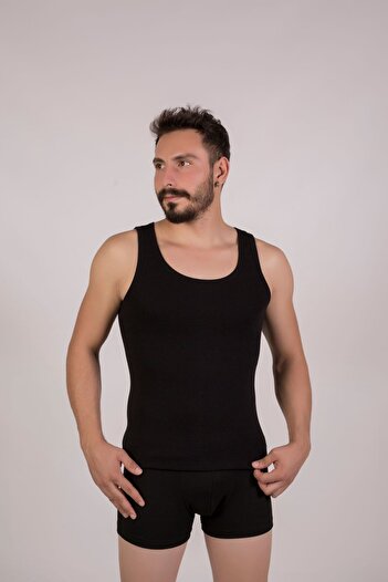 AYD UNDERWEAR Ανδρικό εσώρουχο 3 τεμαχίων 100% βαμβακερό μαύρο ριμπ