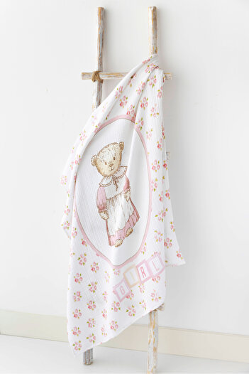 Nilue Vintage Girl Muslin Blanket - 100% Organic Muslin Cotton